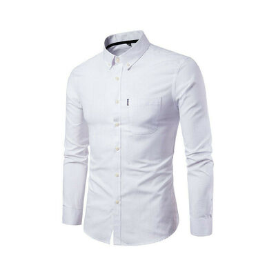 

New Mens Long Sleeve Shirt Button Up Business Work Smart Formal Dress Tops