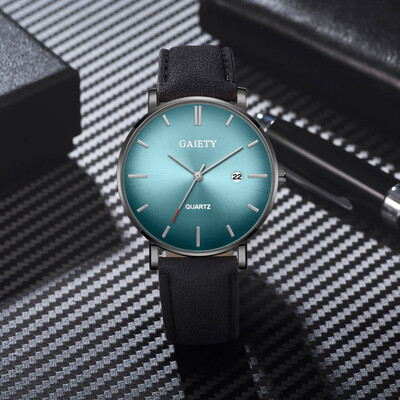 

Gobestart Fashion Simple Simple Casual Calendar Business Leather With Strap Mens Watch