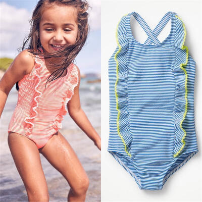 

Striped Kids Baby GirlsTankini Swimwear Swimsuit Bathing Suit Beachwear Costume