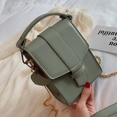 

2019 new Korean version of vertical small square bag female diagonal simple Joker belt bag female student bag