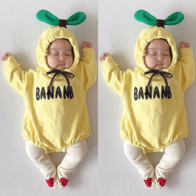 

US Newborn Kid Baby Girl Boy Cute Banana Outfit Jumpsuit Bodysuit Romper Clothes