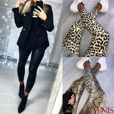 

Fashion Women High Waist Skinny Stretch Pencil Pants Long Slim Trousers Leggings