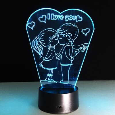 

Gobestart I LOVE YOU 3D Night Light 7 Color Change USB TouchSwitch Table Desk Lamp Gift