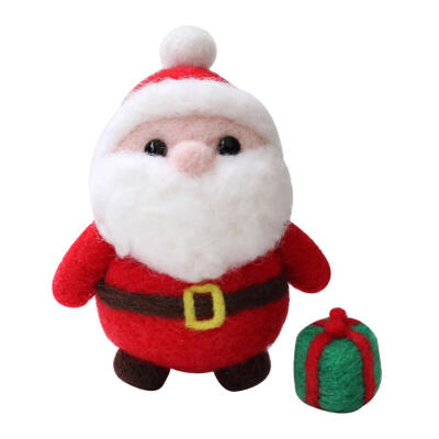 

Wool Felt Handmade Poked DIY Non Finish Santa Claus Needle Material Bag Set