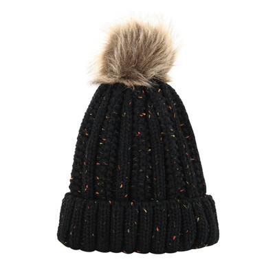 

Gobestart New Women Men Winter Knitted Hat Metal Circle Hemming Hat Wool Cap