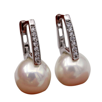 

Earring Gold Filled Zircon Pearl Gemstone Topaz Bridal Party Women Diamond Hoop Earrings