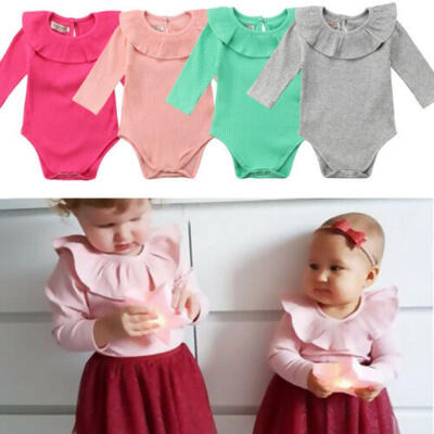 

US Toddler Baby Girl Kids Romper Jumpsuit Bodysuit Long Sleeve Outfits Clothes