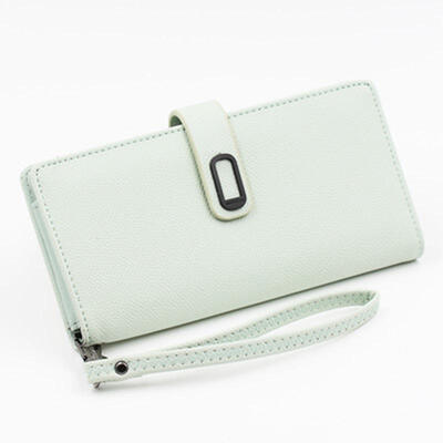 

Simple Fresh Style PU Leather Long Wallet For Women Zipper Hasp Purse Phone Bag With Card Holder