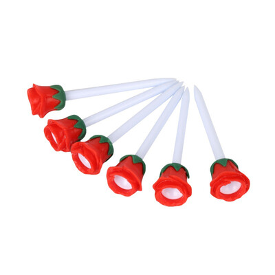 

New 6pcs Rose Golf Tees Set Golf Nails Ball Holder Portable Flower Shape Golfing Training Practice Tool