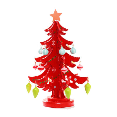 

Tailored 3D Wooden Assembling Christmas Tree Home Bedroom Decor Gifts DIY Green