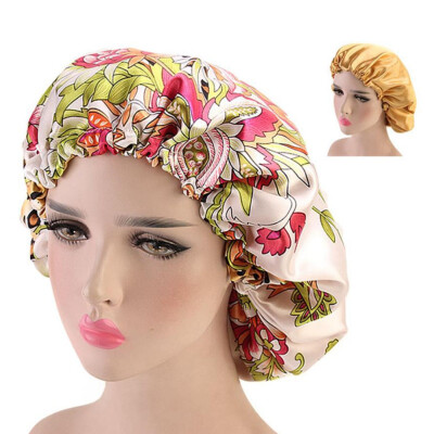 

Elastic Double Side Headscarf Satin Bonnet Cap For Women Turban Night Sleep Hat