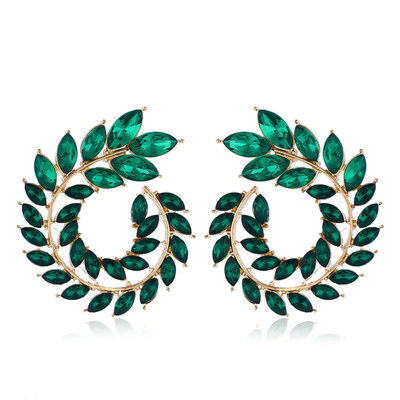 

Fashion Olive Shape Cubic Zircon Earrings Branch Crystal Earings For Women
