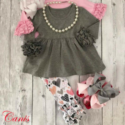 

Fashion Toddler Kid Girl Clothes Baby Cotton Top ShirtFloral Pants Outfits Set