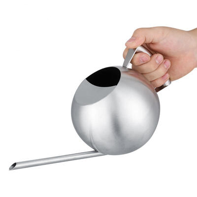 

Greensen Stainless Steel Watering Can 1000mL Long Mouth Round Sprinkling Pot for Home Garden Plant