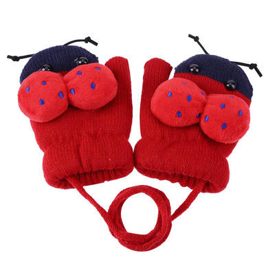 

Winter Baby Boys Girls Knitted Gloves Warm Rope Thicken Full Finger Mittens