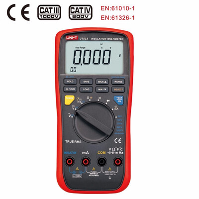 

UNI-T UT533 True RMS Insulation Resistance Multimeter 1000V Megohmmeter Resistance Capacitance Frequency Temperature Tester