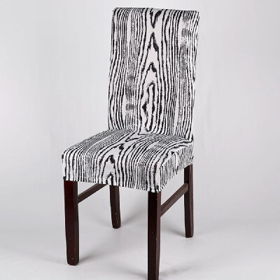 

Wood Grain Stretch Chair Cover Removable Elastic Chair Protector for Hotel Dining Room Office