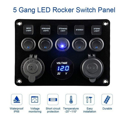 

Car Yacht Ship Type Rocker 5-position Combination Button ON-OFF Switch