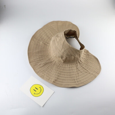

Summer sunshade hat couple small fresh pleated empty top hat outdoor sunscreen sun hat hundred Beach Hat