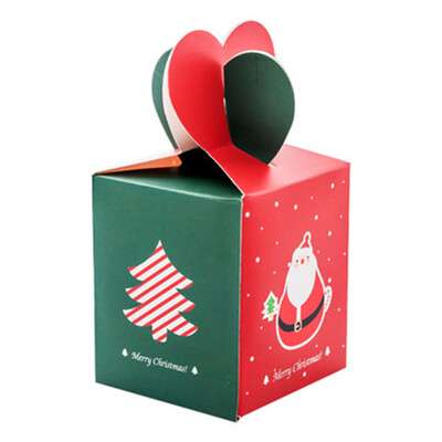 

2pcs Merry Christmas Striped Style Apple Box Special Christmas Eve Cookies Packaging Gift Box Carton Snowman Candy Box