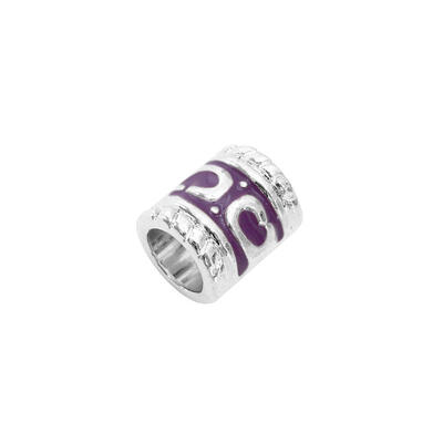 

Alloy European Beads Enamel Tube Silver Color about 7mm wide 85mm long hole 5mm