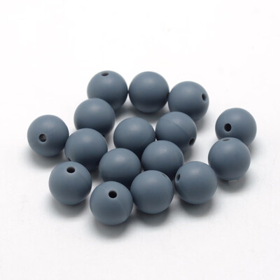 

Food Grade Environmental Silicone Beads Chewing Beads For Teethers DIY Nursing Necklaces Making Round SlateGray 12mm Hole 2