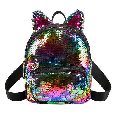 

Cute Sequins Cat Ear Backpacks Women Shoulder School Bags Small Knapsack