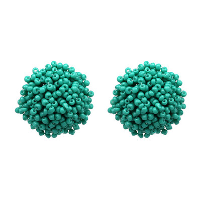 

AOTEMAN 2019 New Summer Cute Lovely Good Quality Beads Girl Earring Statement Fashion 6 Colors Stud Earrings For Women