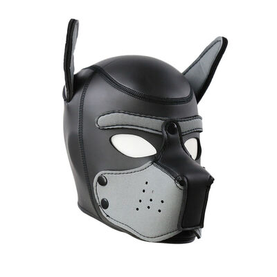 

Padded Latex Rubber Role Play Dog Mask Puppy Cosplay Full HeadEars 10 Colors
