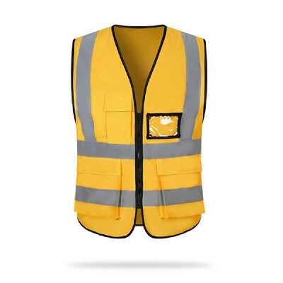 

Vest Reflective Safe Vests with Pockets&Zipper Construction Work Vest Men&Women Fluorescent Green