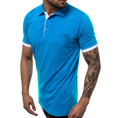 

Toponeto Mens Summer Casual Patchwork Slim Short Sleeve Pockets T Shirt Top Blouse