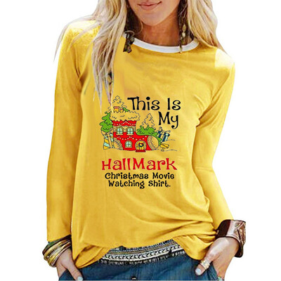 

Tailored Women Casual Letter Print Full Sleeve O Neck Pullover Loose Street Blouse