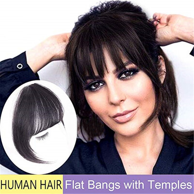 

〖Follure〗High temperature wire Extension Natural Black Wig Female Air Bangs Hair Piece