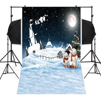 

〖Follure〗Christmas Backdrops Snowman Vinyl 3x5FT Lantern Background Photography Studio