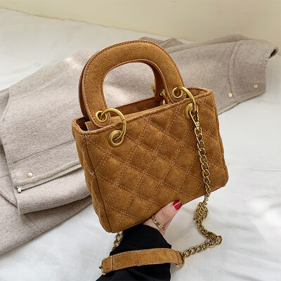 

Frosted texture small bag women 2019 new Korean Ling lattice chain messenger bag Joker hand bill of lading shoulder small square b