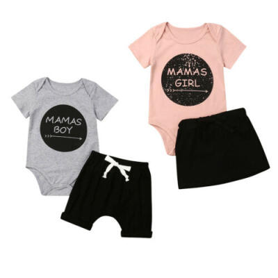 

MAMAS BOY GIRL Matching Set Baby Romper Shorts Skirts Outfits Sunsuit Summer