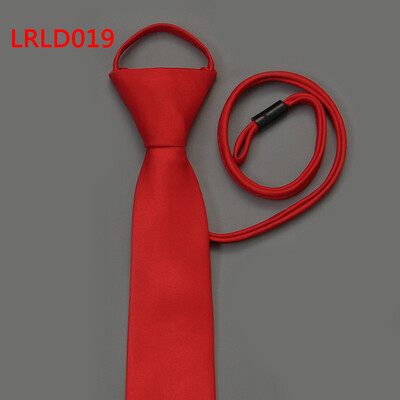 

Pull rope tie 7 cm business easy to pull zipper tie mens logo