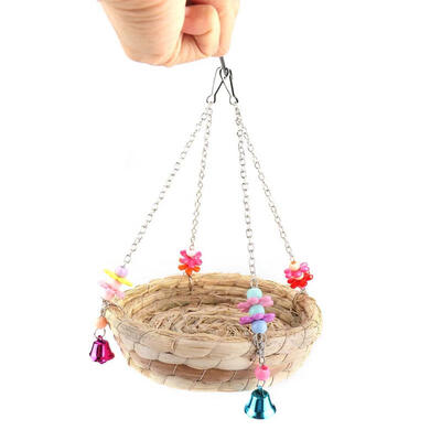 

Greensen 2PCS Bird Pets Birds Swing Toys Hanging Perches with Bells Bite Cage Toy for Parrot