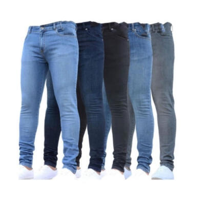 

Fashion Men&39s Biker Ripped Skinny Jeans Distressed Frayed Slim Fit Denim Pants