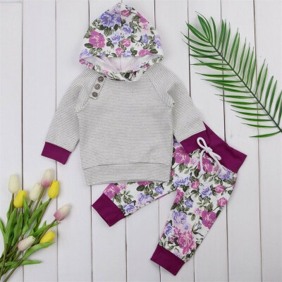 

Newborn Kids Toddler Baby Boy Girl Outfits Hoodie Tops T-shirtPants Clothes Set