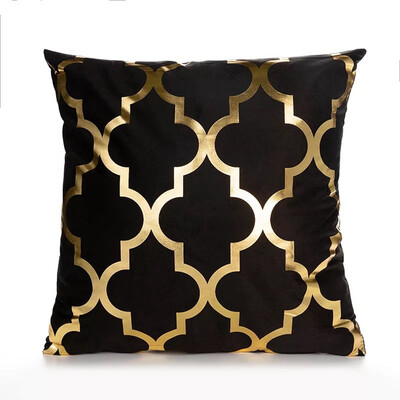 

45X45Cm Christmas Gilding Black Pillowcase Sofa Fashion Cushion Cover Decoration Car Soft Pillowcase Home Decoration