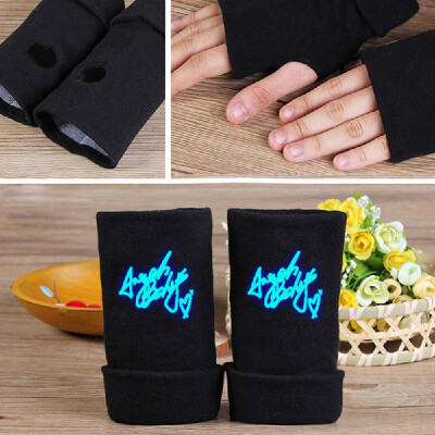 

Luminous Fingerless Gloves Hand Arm Warmers Half Finger Gloves Half Palm Short Gloves Sleeves for Winter