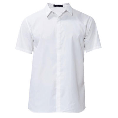 

Waterproof Solid Color Short-sleeved Shirt Male Slim Business Occupation Formal Anti-Fouling White Shirt