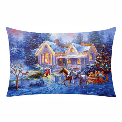 

Tailored Merry Christmas Rectangle Cushion Cover Throw Pillow Case Pillowcase
