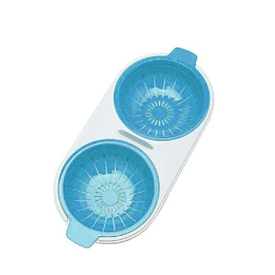 

Microwave Eggs Poacher Steamer Kitchen Gadget Double Cups Egg Cooker Dual Caves Poached Egg Maker