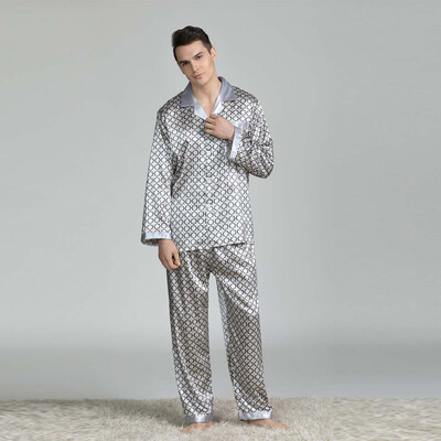 

Toponeto Mens New Fashion Long-sleeved Printed Foreign Trade Home Service Pajamas Suit