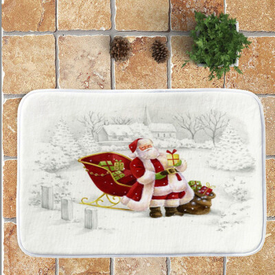 

Gobestart Merry Christmas Welcome Doormats Indoor Home Carpets Decor 40x60CM