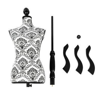 

Female Mannequin Torso Dress Form Display W Black Tripod Stand Designer Pattern