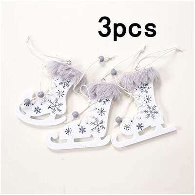 

Wood Christmas Skating Shoes Ornaments Xmas Tree Hanging Decoration Pendant Gift