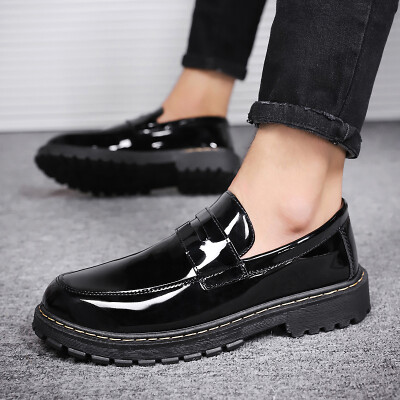 

New Summer Korean Version Baita Leisure Bullock English Leather Shoes Black Youth Social Trendy Shoes